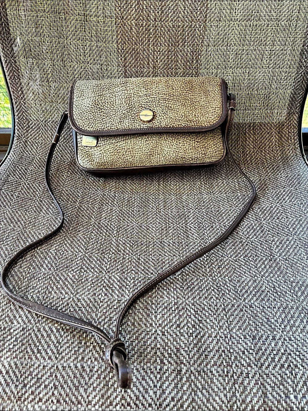 Borbonese Crossbody Bag Animal Print Brown & Tan